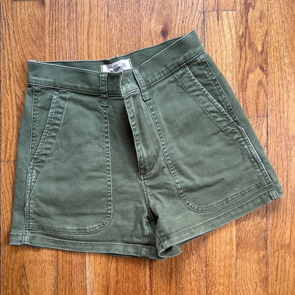 Madewell Olive High Waist Utility Shorts - size 25